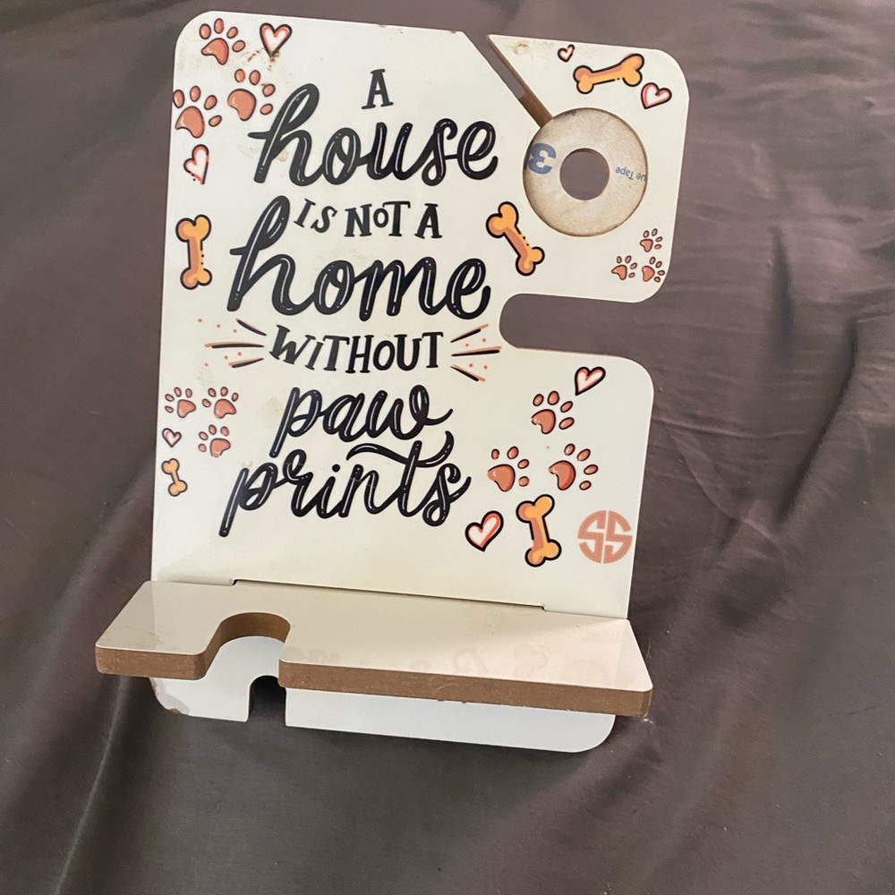 Paw Print Wall Decor - White and Brown